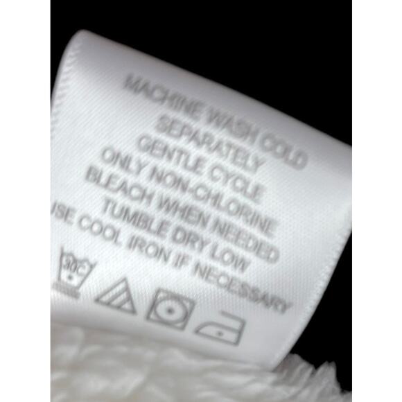 Olivia Sky Open Front Teddy Bear Fur Jacket in White Size L - Picture 8 of 8